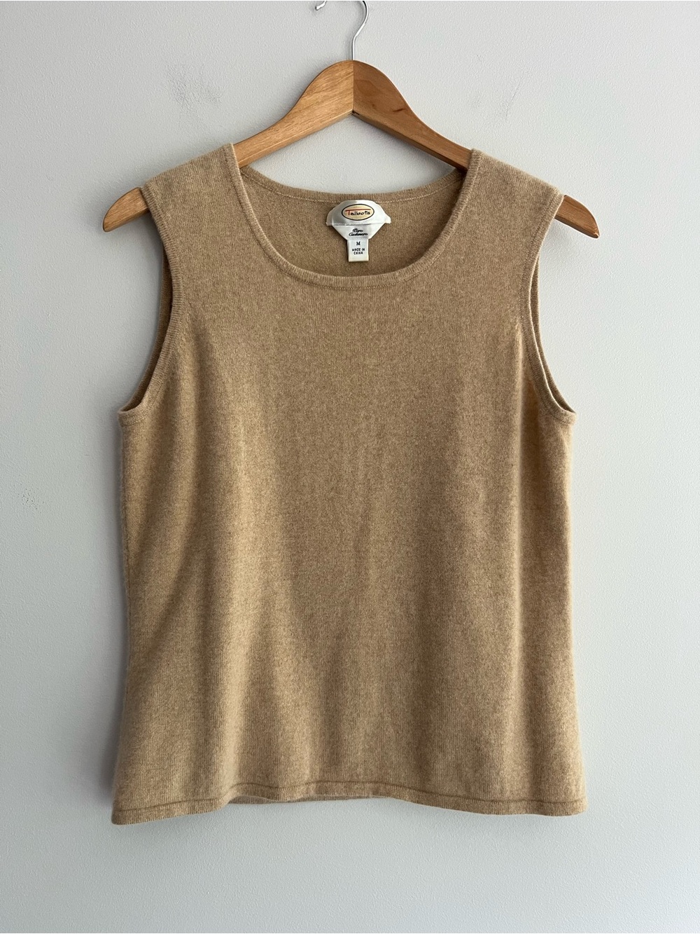 Talbots Tan Cashmere Sleeveless Tank Shell Medium